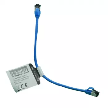IT-BUDGET Cat.8.1 Slim Ethernet-patchkabel, S/FTP, 40Gbps, 2000MHz, LSZH, PoE+, blauw, 0,5m 90ITBSLIM81PK050B