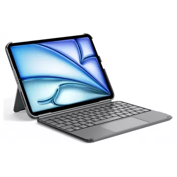DIGISTOR HK Inateck KB04122 toetsenbordhoes met touchpad voor iPad 11 inch A16 / Air M3-M2 / Pro, afneembaar, verlicht, QWERTZ Duits toetsenbordindeling, grafietgrijs