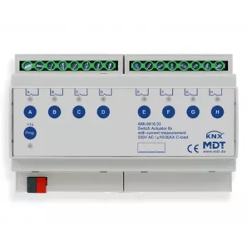 MDT AMI-0816.03 KNX schakelactor, 8-kanaals, 16/20 A, 230 V, 8 TE, DIN-rail