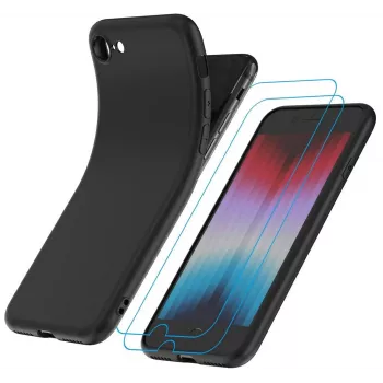 Garegce hoesje voor iPhone SE 2022 / SE 2020 / 8 / 7 met 2 screenprotectors van gehard glas