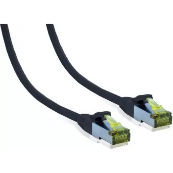 IT-BUDGET volledig koperen premium patchkabel Cat.6A met Cat.7 ruwe kabel 600 MHz halogeenvrij PoE+ 10GBit zwart 5 m 90ITB6A7PK5S