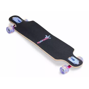 MUUWMI AU 560 longboard compact cruiser skateboard, ABEC 7 kogellagers, LED-lichtwielen, 7-laags Canadees esdoornhout