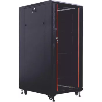 IT-BUDGET 19 inch serverrack SRK - 27U - 800x800 mm - glazen/stalen deuren - kabelgoten - gemonteerd - zwart (99ITB19SRK2788GSNM)