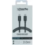 PowerRay USB-C naar Lightning gevlochten kabel 3m textiel grijs PR-DCCL300TGY
