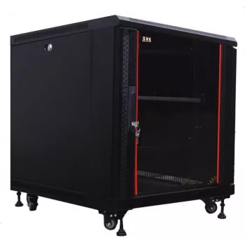 IT-BUDGET 19 inch Serverkast SRK - 12U - 600x1000 mm - Glas-/Stalen deur - voorgemonteerd - Zwart 99ITB19SRK12610GSNM