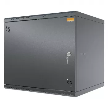 IT-BUDGET TAUNUS 9U 19 inch wandbehuizing, 450 mm diep, stalen deur, afsluitbaar, zwart 90ITB19945MS