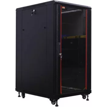 IT-BUDGET 19 inch serverrack SRK - 27U - 600x1000 mm - glas-/stalen deur - voorgemonteerd - zwart 99ITB19SRK27610GSNM