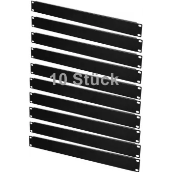 IT-BUDGET voordeelpack 10x 19 inch rack-blindplaten 1U zwart staal ZAA90ITBBP1HES