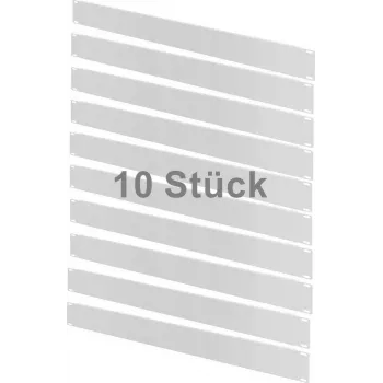IT-BUDGET voordeelpack 10x 19 inch rack-blindplaten 1U lichtgrijs metaal ZAA90ITBBP1HEG