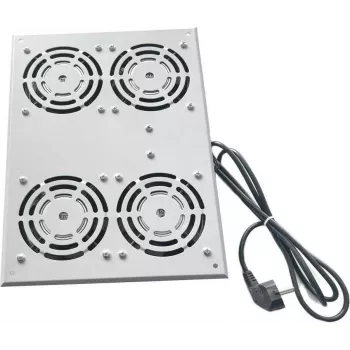 IT-BUDGET ventilatoreenheid voor SRK staande kasten - 4 actieve ventilatoren - 640 m³/h - thermostaat - schakelaar - lichtgrijs (90ITB19SRKFAN4G)