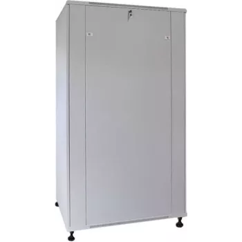 IT-BUDGET 19 inch netwerkkast SRK - 22U - 600x600 mm - glazen/stalen deur - flatpack - lichtgrijs 90ITB19SRK2266GGN