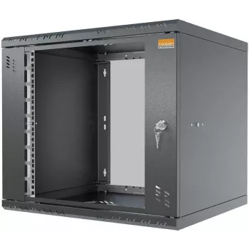 IT-BUDGET 19 inch wandbehuizing TAUNUS 9U 450mm diepte glazen deur afsluitbaar zwart (90ITB19945GS)