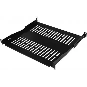IT-BUDGET 19 inch rack-legplank / apparaatplateau, 80 kg draagvermogen, 350 mm diepte, dieptevariabele montage, zwart (90ITB19FBX350S)