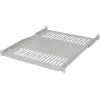 IT-BUDGET 19 inch vast rack-rek / apparaatplateau, 80 kg draagvermogen, 450 mm diepte, dieptevariabele montage, lichtgrijs 90ITB19FBX450G