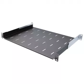 IT-BUDGET 19 inch rack-legplank / apparaatplateau - 40 kg draagvermogen - 350 mm diepte - dieptevariabele montage - zwart (90ITB19FB350S)