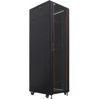 IT-BUDGET 19 inch netwerkkast SRK - 38U - 600x600 mm - glas-/stalen deur - gemonteerd - zwart (99ITB19SRK3866GSNM)