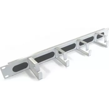 IT-BUDGET 19 inch kabelmanagementpaneel met borstelstrip en 4 metalen kabelbeugels, 1U, lichtgrijs 90ITBKDFPMB1HEG