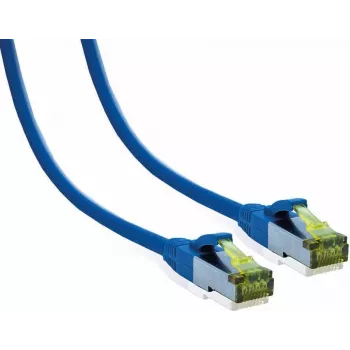 IT-BUDGET premium patchkabel Cat.6A met Cat.7 ruwe kabel, 600 MHz, halogeenvrij, PoE+, 10Gbit, blauw, 2 m (90ITB6A7PK2B)