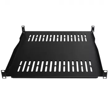 IT-BUDGET 19 inch vast rack-rek / apparatuurbak, 80 kg draaglast, 450 mm diepte, diepte verstelbare montage, zwart 90ITB19FBX450S