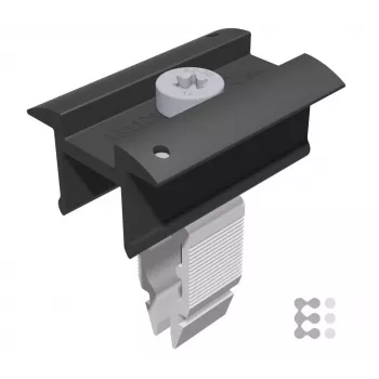 Schletter Rapid16 aardklem voor PV-modules 30-40 mm, zwart geanodiseerd aluminium (131121-901)