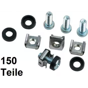 IT-BUDGET rackmontagekit met kooimoeren voor geperforeerde rails - M6 - 50 complete sets - 150 delen 90ITB50BSM6