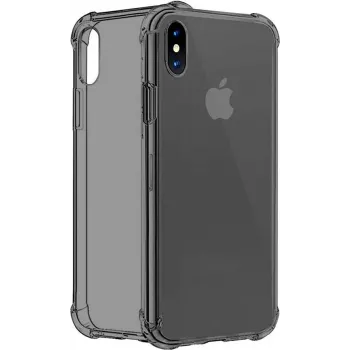 CYOO Four Corners siliconen hoesje voor Apple iPhone XS Max - transparant/zwart