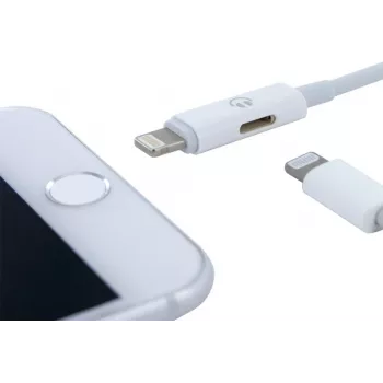 CYOO 2-in-1 Lightning laad- en audio-adapterkabel - wit
