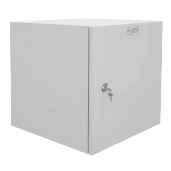IT-BUDGET 19 inch wandbehuizing netwerkkast Easy, stalen deur, 15U, 600x600 mm, lichtgrijs 90RR19CWV1566MG