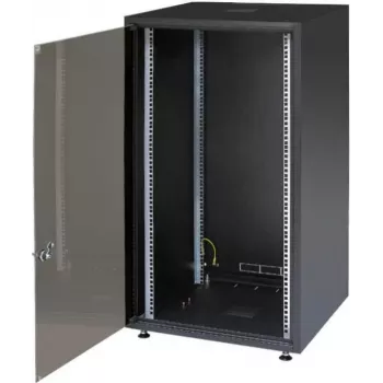 IT-BUDGET 19 inch serverkast SJB - 18U - 600x800 mm - glazen deur - achterwand - zwart (W-SJB6080-18S-161)