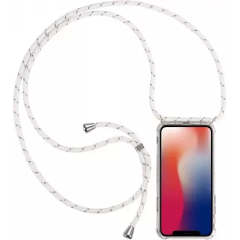 CYOO halskettinghoesje met lanyard voor iPhone 12 mini (5,4 inch) – wit siliconen CY122105