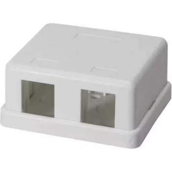 IT-BUDGET opbouw data-aansluitdoos voor 2 x RJ45 Keystone-modules - wit 90ITBAKPG2P