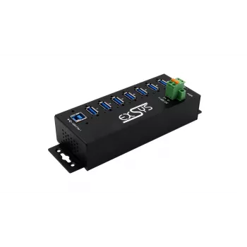 EXSYS USB 3.2 Gen1 7-poorts industriële hub met DIN-railkit en 15kV ESD-beveiliging (EX-1187HMVS-2)