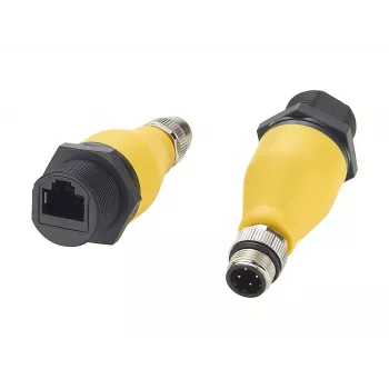 EXSYS EX-49524 industriële M12 D-code 4-pins stekker naar RJ45-bus adapter, IP67, Fast Ethernet