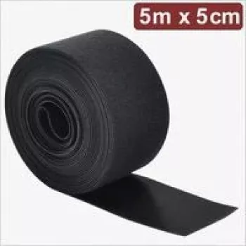 Quadrios 24CA310 klittenband, 5 m x 5 cm, zwart, herbruikbare kabelbinders voor bundelen en kabelmanagement