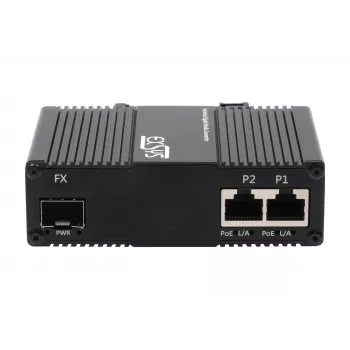 EXSYS EX-60344 2-poorts PoE++ mediaconverter 90W, SFP, -40°C tot +80°C