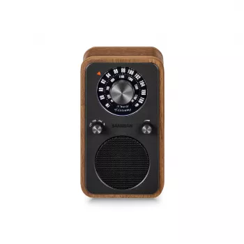 Sangean WR-9 draagbare FM-radio, behuizing van echt walnotenhout, vintage-design, Bluetooth, 8W