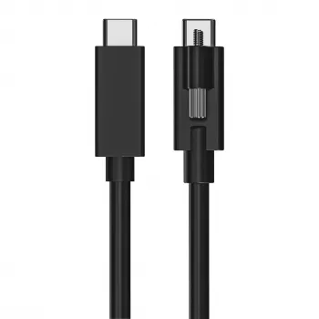 EXSYS EX-K1595V-2.0 USB-C naar USB-C kabel, 2m, zwart, schroefvergrendeling