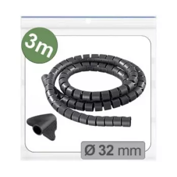 Quadrios 25CA740 gevlochten kabelmantel, rekbaar PET, zwart, 3 m, voor 25-32 mm bundels