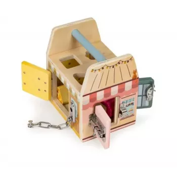 Gerardo's Toys houten activiteitenhuis met sloten voor peuters vanaf 18 maanden