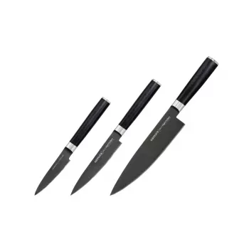 SAMURA 3-delige keukenmessenset, MO-V, Stonewash