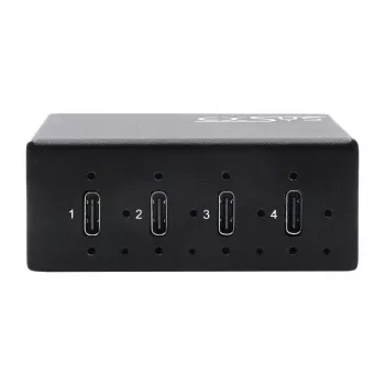 EXSYS EX-12274HMS USB 3.2 Gen 2x1 4-poorts industriële metaal-hub, 10Gbps, 15KV ESD, wand-/DIN-railmontage