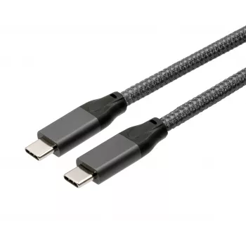 EXSYS USB 3.2 Gen 2x2 USB-C kabel, 20 Gbit/s, 5A, 100W, grijs gevlochten, 3,0m EX-K1596-3.0