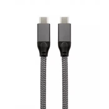 EXSYS USB 3.2 Gen 2x2 USB-C kabel, 20 Gbit/s, 5A, 100W, grijs gevlochten, 3,0m EX-K1596-3.0