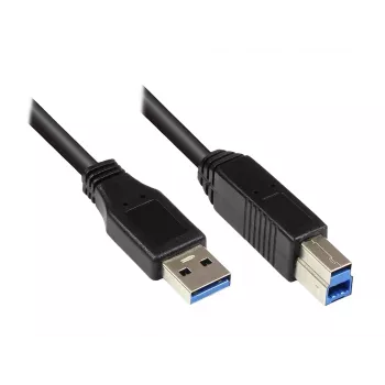EXSYS USB 3.0 kabel Type-A stekker naar Type-B stekker 1,0 m zwart EX-K1503