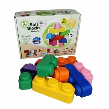 Gerardo's Toys GT3108 zachte bouwstenenset, 10 delen, EVA-schuim, veelkleurig