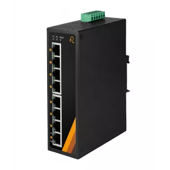 EXSYS EX-6226POE industriële 8-poorts Gigabit PoE+ switch, 12-36VDC, DIN-rail