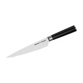 SAMURA Harakiri universeel mes 192 mm AUS-8 staal full tang zwarte greep