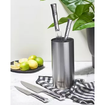 SAMURA KBA-100 magnetisch messenblok van bamboe, dubbelzijdig, voor maximaal 10 messen, naturel