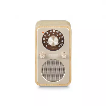 Sangean WR-9 draagbare FM/AM-radio met Bluetooth, behuizing van echt essenhout in wit