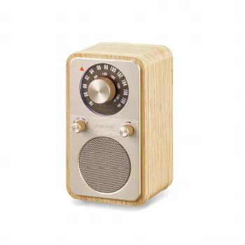 Sangean WR-9 draagbare FM/AM-radio met Bluetooth, behuizing van echt essenhout in wit
